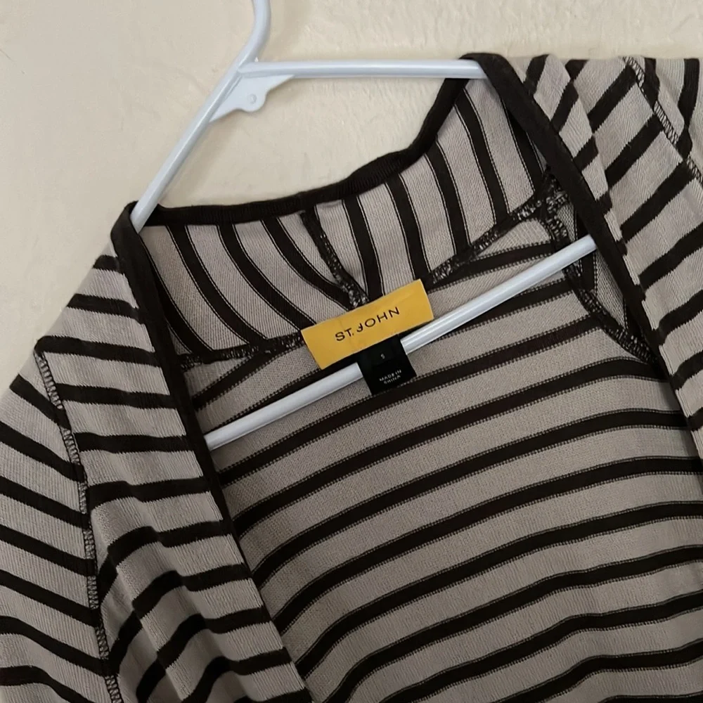 St. John striped cardigan sweater - Picture 2 of 8